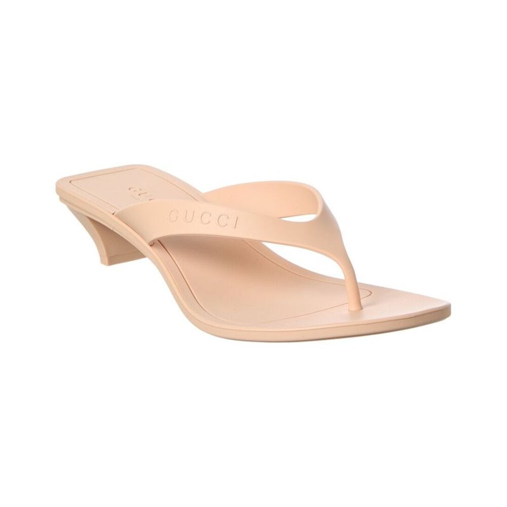 Gucci Vittoria Rubber Sandal, Beige